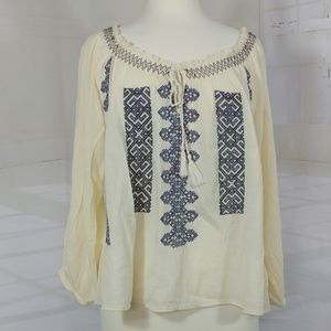 AEO peasant summer  blouse embroidered NWT